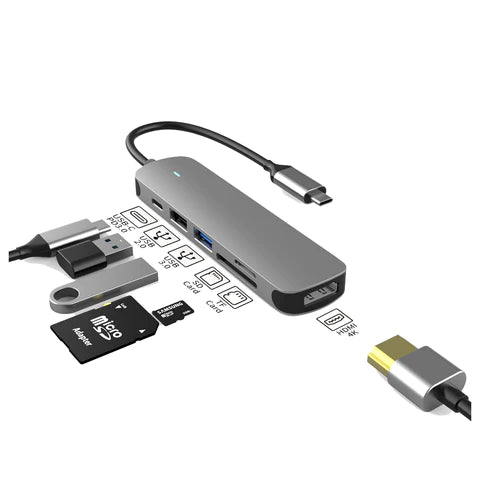 PREVO C605A USB TYPE-C 6-IN-1 HUB