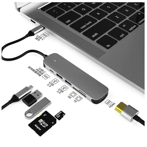 PREVO C605A USB TYPE-C 6-IN-1 HUB