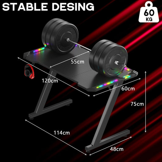 Homall Gaming Desk with LED Lights
