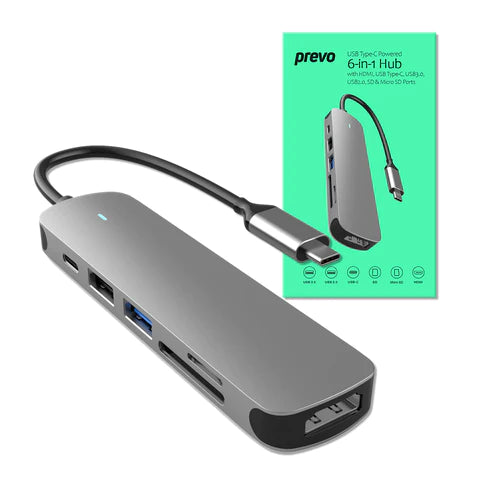 PREVO C605A USB TYPE-C 6-IN-1 HUB