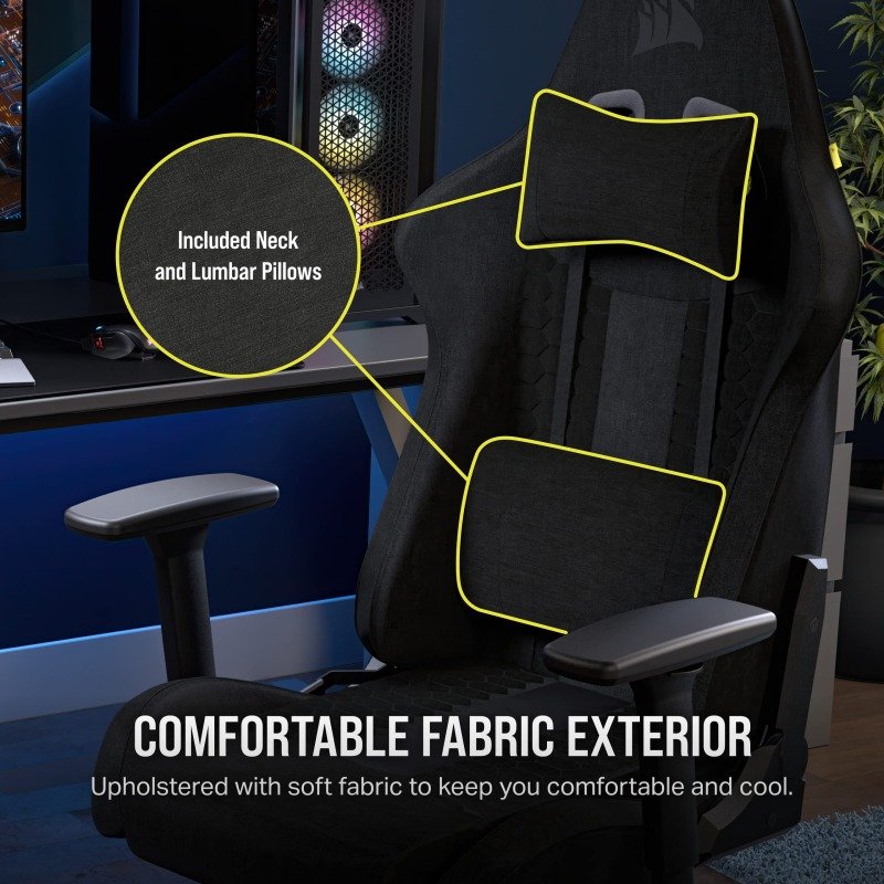Corsair TC100 Relaxed Gaming Chair - Black