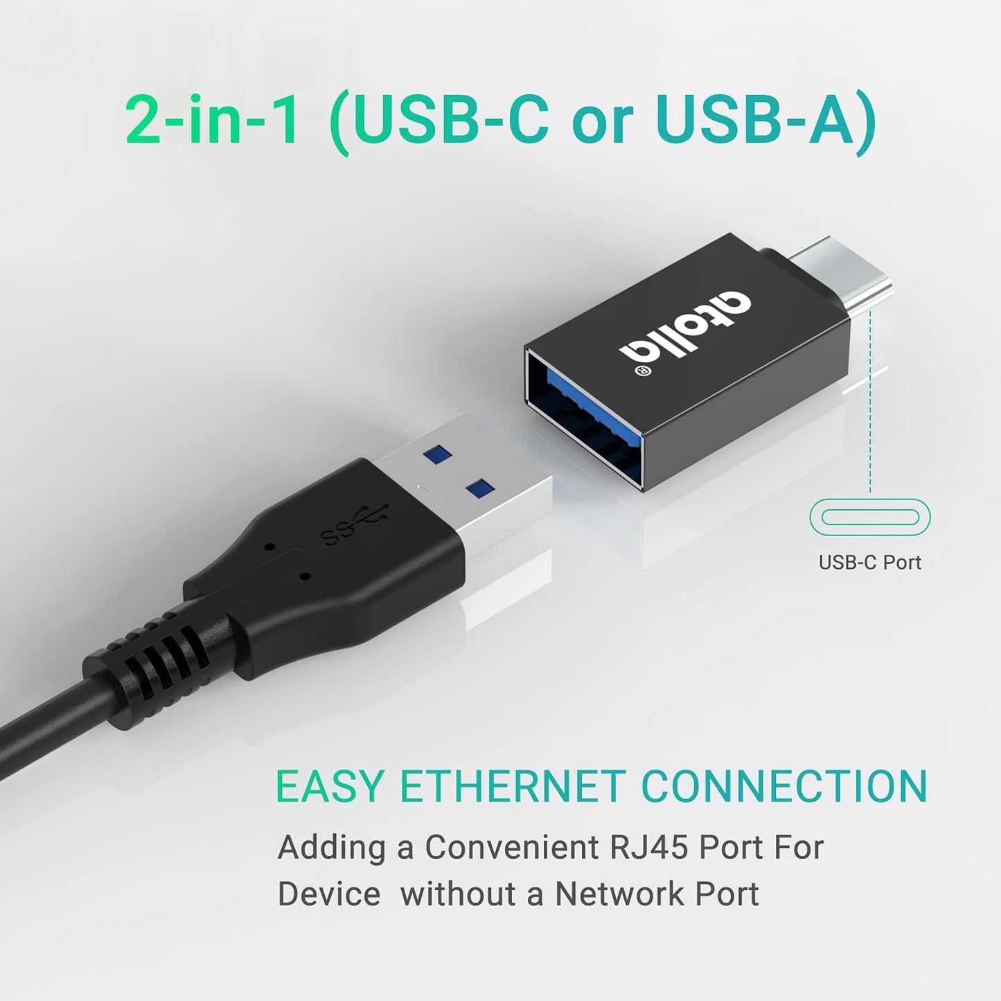 Atolla USB 3.0 HUB to x3 USB 3.0 with USB C Adapter