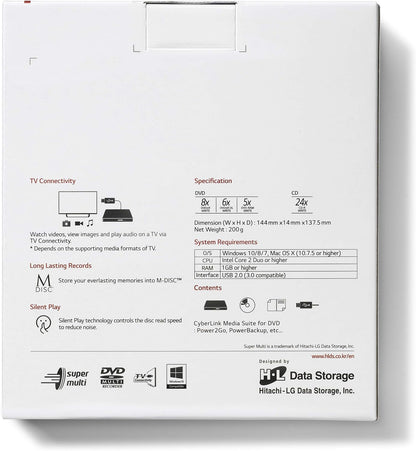 Hitachi-LG Slim Portable USB DVD Writer